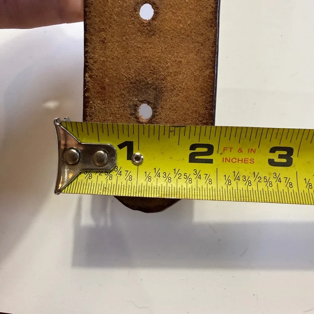 Vintage Brown Hand Tooled Leather Belt Strap Western Southwestern 1.5 Inch Sz 34